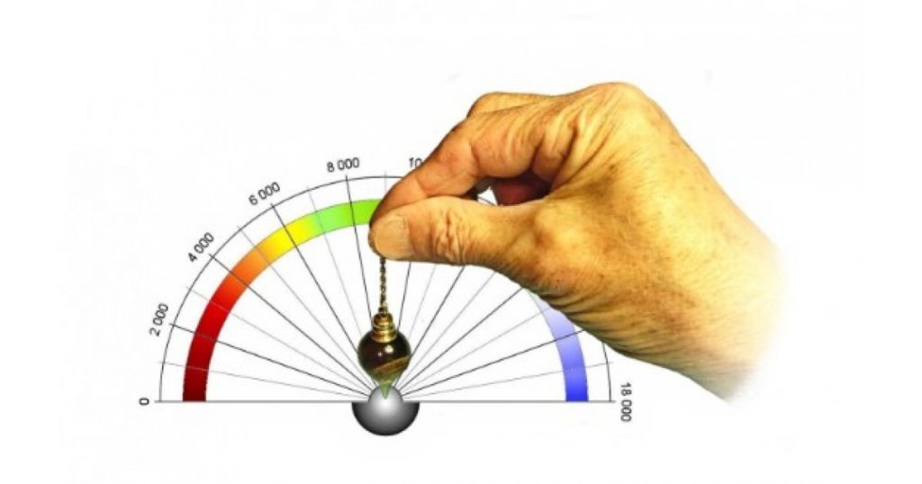 dowsing pendulum to measure its vibratory frequency